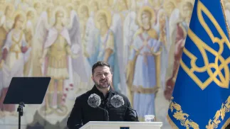 Prezydent Ukrainy Wołodymyr Zełenski. Fot. EPA/MAXYM MARUSENKO