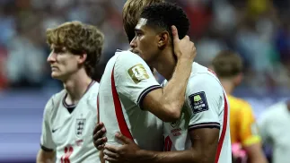 Harry Kane, Jude Bellingham. Fot. PAP/EPA/RONALD WITTEK