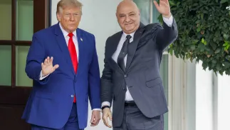 Prezydent Libanu Joseph Aoun i prezydent USA Donald Trump. Fot. PAP/EPA/SHAWN THEW