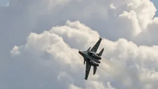 Rosyjski myśliwiec SU-30, zdjęcie ilustracyjne. Fot. PAP/EPA/SERGEI ILNITSKY