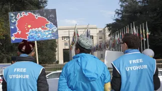 Protest przeciwko prześladowaniu Ujgurów i Tybetańczyków Fot. EPA/SALVATORE DI NOLFI 