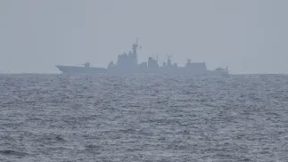 Китайский военный корабль в Южно-Китайском море. Fot. PAP/EPA/	Rolex Dela Pena