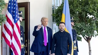 Spotkanie Trump-Zełenski w Białym Domu w 2025 roku, zdjęcie ilustracyjne, fot. PAP/EPA/SHAWN THEW