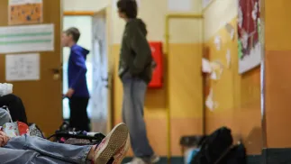 Primary school's hall. Photo: PAP/Leszek Szymański
