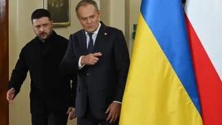 Володимир Зеленський і Дональд Туск, 15.01.2025 р. Fot. PAP/Radek Pietruszka