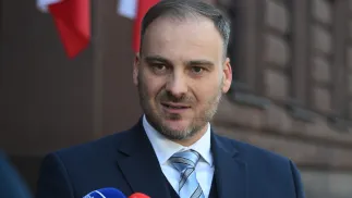Rzecznik prasowy Ministerstwa Spraw Zagranicznych Maciej Wiewiór. Fot. PAP/	Radek Pietruszka