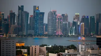 Doha, stolica Kataru. Fot. PAP/EPA/HANNIBAL HANSCHKE