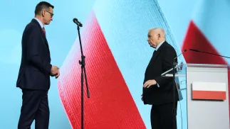 Mateusz Morawiecki i Jarosław Kaczyński. Fot. PAP/Leszek Szymański 