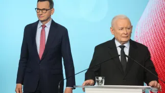 Матеуш Моравецький і Ярослав Качинський. Fot. PAP/Leszek Szymański