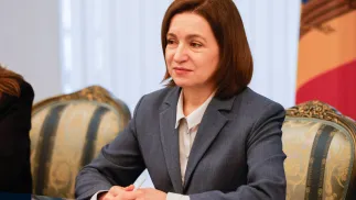 Prezydent Mołdawii Maia Sandu. Fot. PAP/EPA/DUMITRU DORU