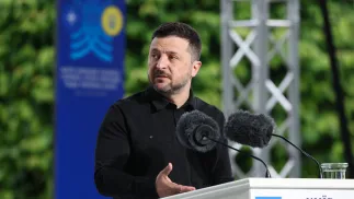 Wołodymyr Zełenski. Fot. PAP/Victor Kovalchuk