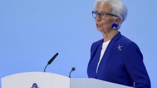prezeska Europejskiego Banku Centralnego Christine Lagarde. Fot. PAP/EPA/CHRISTOPHER NEUNDORF