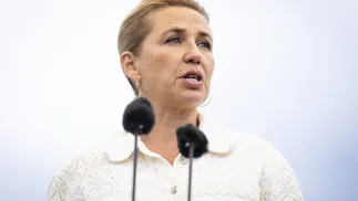 Premier Danii Mette Frederiksen. Fot. PAP/EPA/Sebastian Elias Uth