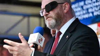 Grzegorz Braun. Fot. PAP/	Wojtek Jargiło