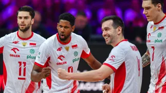 Aleksander Śliwka, Wilfredo Leon, Marcin Komenda, Bartłomiej Lemański. Fot. PAP/ Art Service