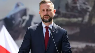 Szef MON Władysław Kosiniak-Kamysz przybył do Pałacu Prezydenckiego na spotkanie z prezydentem Karolem Nawrockim. Fot. PAP/Paweł Supernak