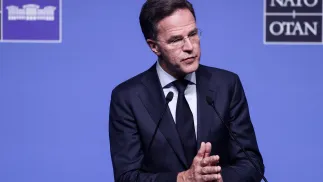 Sekretarz generalny Sojuszu Mark Rutte. Fot. PAP/EPA/FILIP SINGER