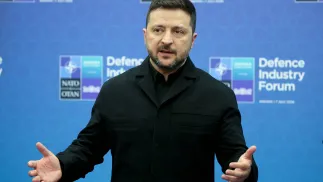 Володимир Зеленський. Fot. PAP/EPA/FILIP SINGER 