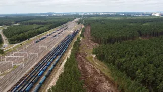 Inauguracja budowy Głębokowodnego Terminala Kontenerowego Przylądek Pomerania. Fot. PAP/Marcin Bielecki