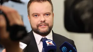 Rzecznik Prawa i Sprawiedliwości Rafał Bochenek. Fot. PAP/Albert Zawada
