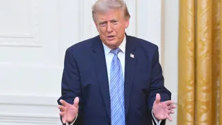 Prezydent USA Donald Trump. Fot. PAP/EPA/SAUL LOEB / POOL