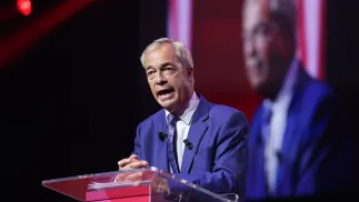 Nigel Farage. Fot. PAP/EPA/ANDY RAIN Dostawca: PAP/EPA.