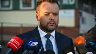 Rzecznik Prawa i Sprawiedliwości Rafał Bochenek. Fot. PAP/Radek Pietruszka