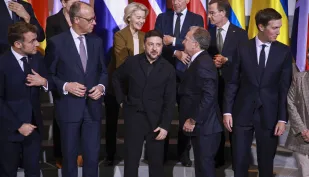 Szczyt europejskich przywódców ws. Ukrainy w Berlinie, fot. PAP/EPA/EPA POOL/CLEMENS BILAN / POOL