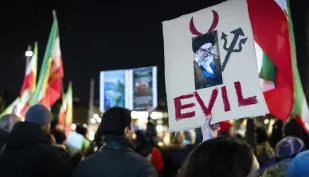 Zurych, Szwajcaria. Protest poparcia dla demonstrujących Irańczyków Fot. PAP/EPA/MICHAEL BUHOLZER