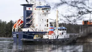 Statek Fitburg. Fot. PAP/EPA/Jussi Eskola