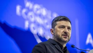 Wołodymyr Zełenski. Fot. EPA/GIAN EHRENZELLER