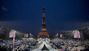 Otwarcie Letnich Igrzysk Olimpijskich w Paryżu w 2024 r. Fot. EPA/Joel Marklund / POOL