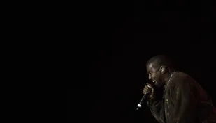 Kanye West. Fot. PAP/EPA/	ETIENNE LAURENT