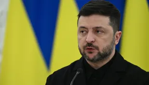 Prezydent Ukrainy Wołodymyr Zełenski. Fot: PAP/Valdemar Doveiko