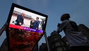 Donald Trump z wizytą w Chinach Fot. PAP/EPA/WU HAO
