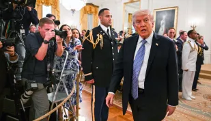 Prezydent USA Donald Trump. Fot. PAP/EPA/ANNABELLE GORDON / UPI / POOL