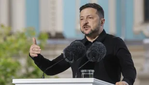 Wołodymyr Zełenski Fot. PAP/EPA/SERGEY DOLZHENKO
