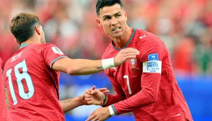 Cristiano Ronaldo. Fot. PAP/EPA/SAM WASSON