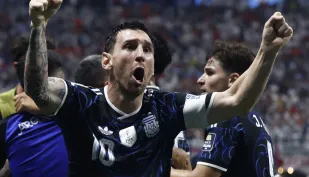 Reprezentacja Argentyny wygrała półfinałowe spotkanie mistrzostw świata z Anglią 2:1. Fot. PAP/EPA/	WILL OLIVER