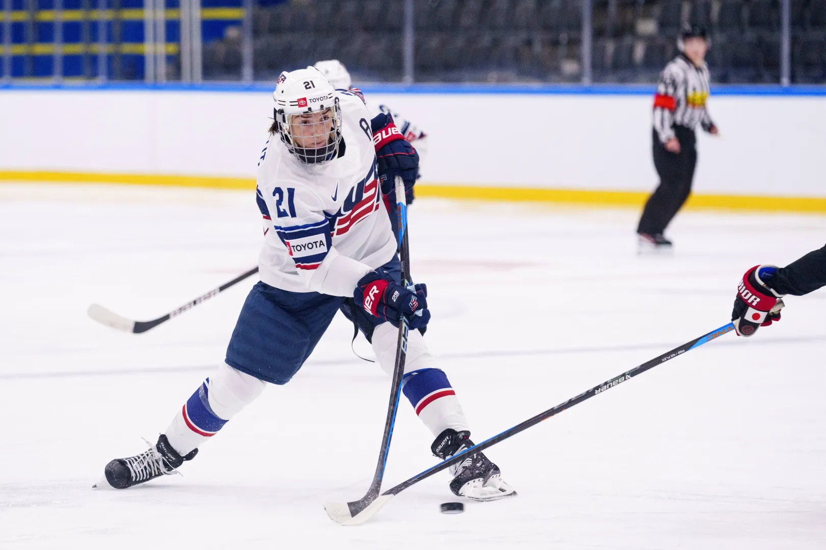 Amerykańska hokeistka Hilary Knight. Fot. PAP/EPA/BO AMSTRUP