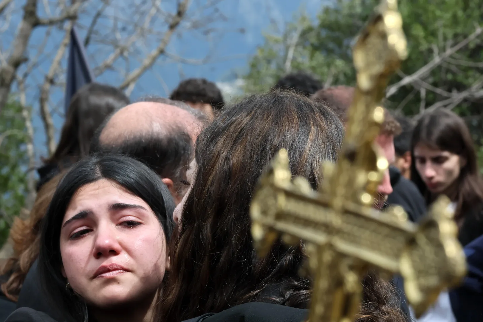 Pogrzeb zmarłego działacza partii Chrześcijańskie Siły Libańskie (Libanese Forces) Pierre’a Mouawada i jego żony Flavii. Fot. PAP/EPA/WAEL HAMZEH