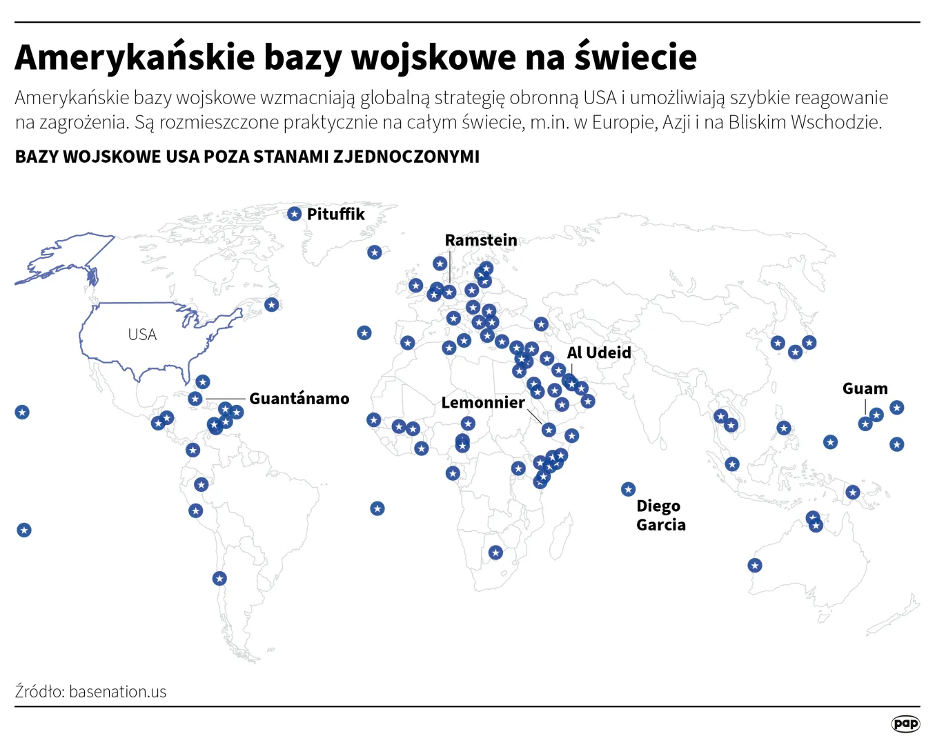 Amerykańskie bazy wojskowe na świecie. Autor: Michał Czernek