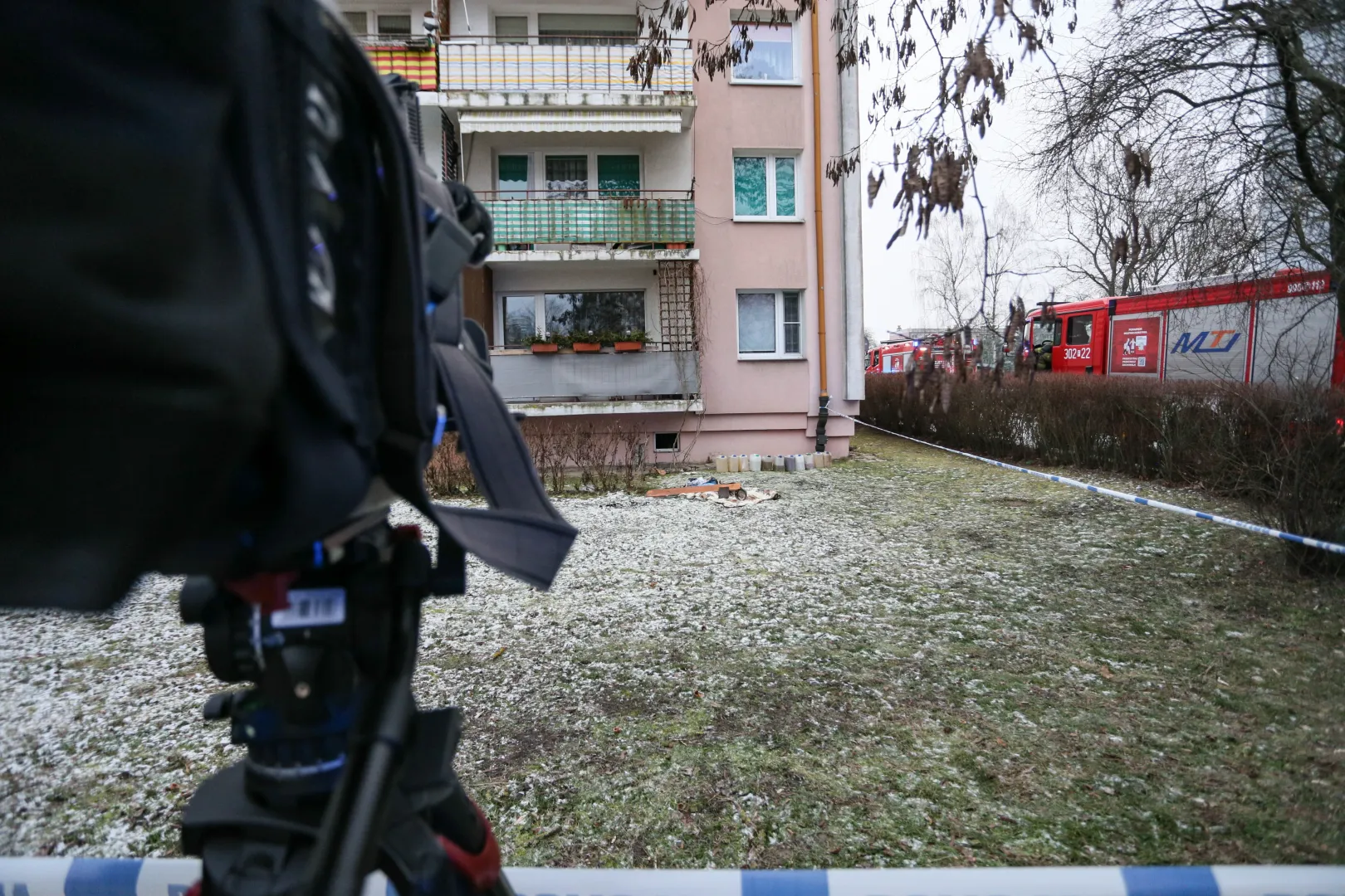 Wybuch i pożar w bloku w Gorzowie Wielkopolskim. Fot. PAP/Lech Muszyński