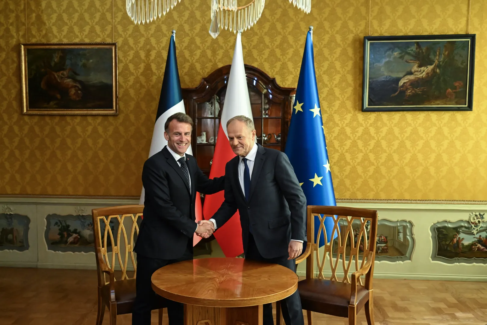 Emmanuel Macron, Donald Tusk. Fot. PAP/Andrzej Jackowski