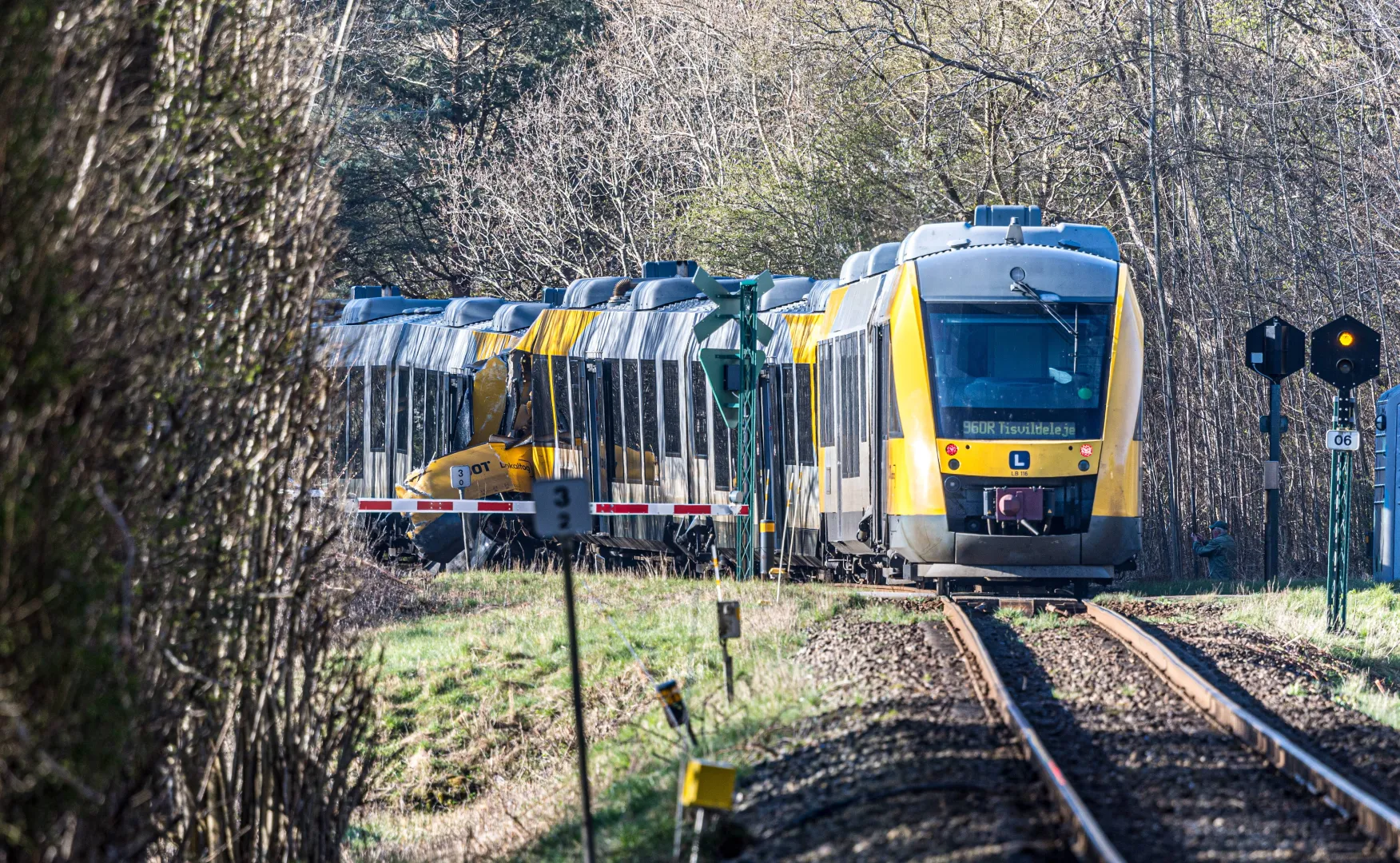 Zderzenie pociągów w Danii Fot. PAP/EPA/RITZAU SCANPIX