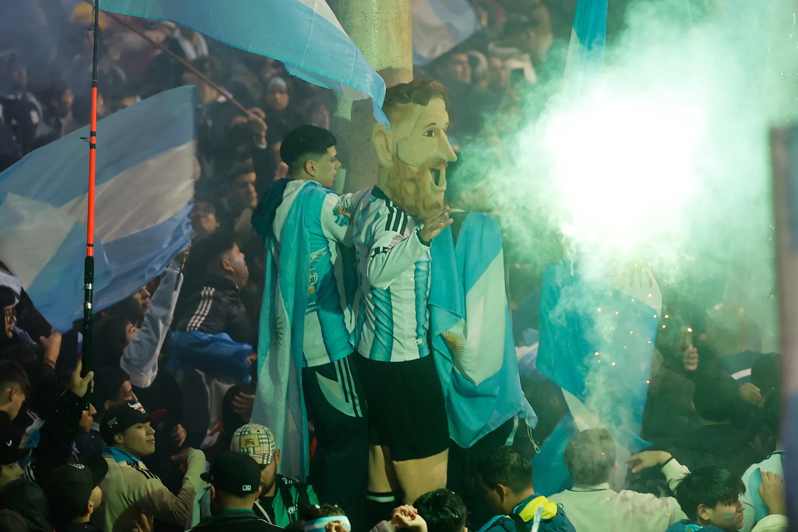Fani drużyny argentyńskiej Fot. PAP/EPA/JUAN IGNACIO RONCORONI