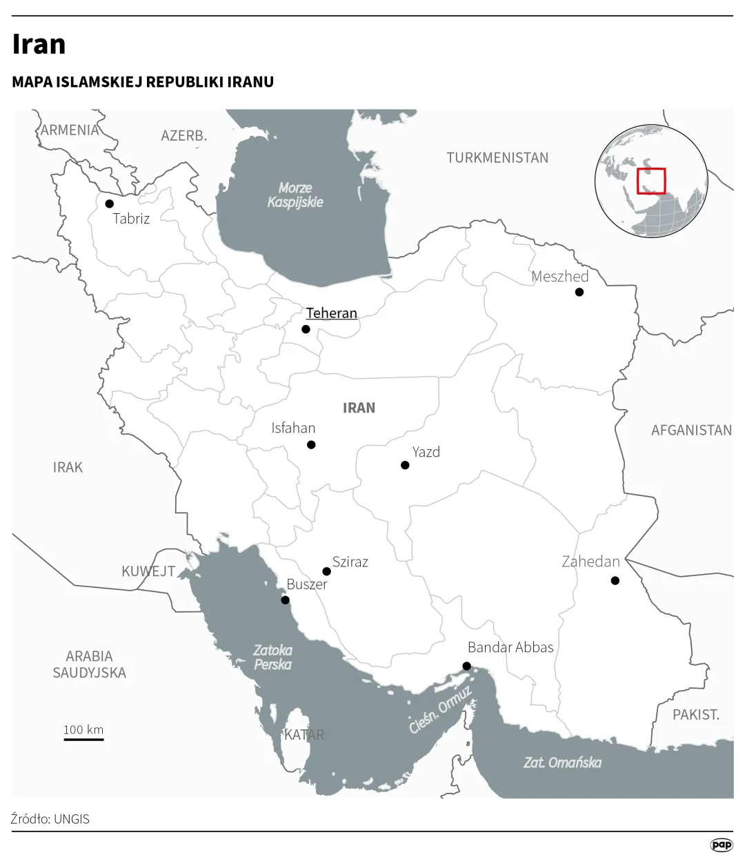 Iran. Autor: PAP/Infografika/	Adam Ziemienowicz