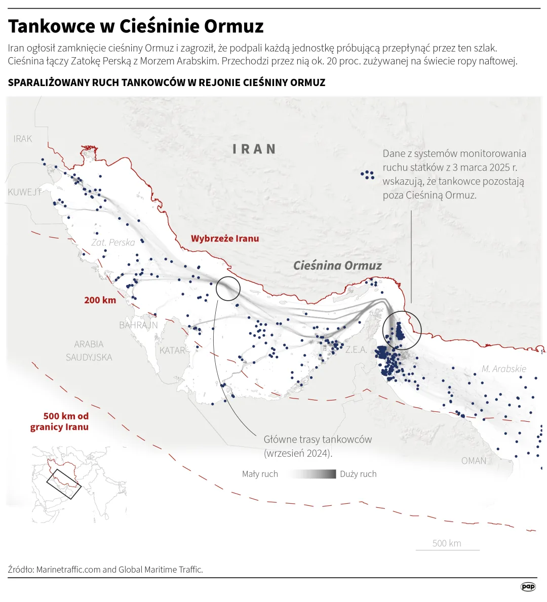 Tankowce w Cieśninie Ormuz. Autor: Adam Ziemienowicz