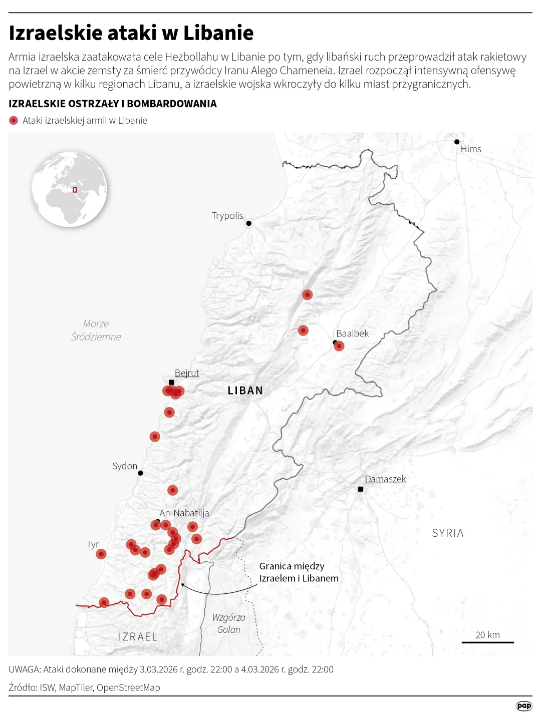 Izraelskie ataki w Libanie, autor: PAP/Michał Czernek