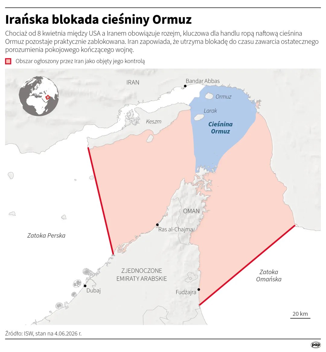 Irańska blokada cieśniny Ormuz. Fot. PAP/Michał Czernek